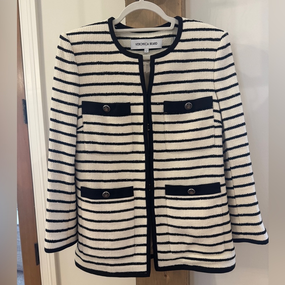 Veronica Beard striped jacket. Size 4. Worn once